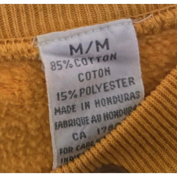 VTG GAP Sweatshirt Mens M Yellow Athletic Sweats Blank Essential 90s Y2K Baggy - Picture 6 of 10